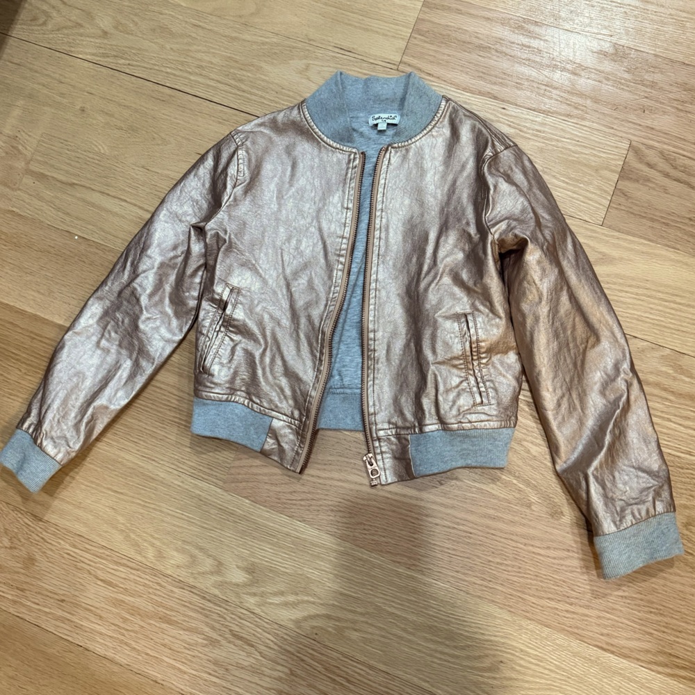 Splendid, Girls Rose Gold Bomber Jacket